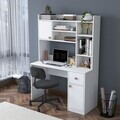 Set birou si biblioteca, Hanah Home, HA128, 120x166x50 cm, PAL melaminat, Alb