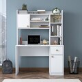 Set birou si biblioteca, Hanah Home, HA128, 120x166x50 cm, PAL melaminat, Alb