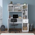 Set birou si biblioteca, Hanah Home, HA128, 120x166x50 cm, PAL melaminat, Alb