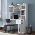 Set birou si biblioteca, Hanah Home, HA128, 120x166x50 cm, PAL melaminat, Alb