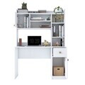 Set birou si biblioteca, Hanah Home, HA128, 120x166x50 cm, PAL melaminat, Alb