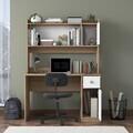 Set birou si biblioteca, Hanah Home, HA127, 120x166x50 cm, PAL melaminat, Nuc/Alb