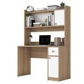 Set birou si biblioteca, Hanah Home, HA127, 120x166x50 cm, PAL melaminat, Nuc/Alb