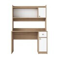 Set birou si biblioteca, Hanah Home, HA127, 120x166x50 cm, PAL melaminat, Nuc/Alb