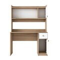 Set birou si biblioteca, Hanah Home, HA127, 120x166x50 cm, PAL melaminat, Nuc/Alb