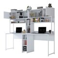 Birou, Hanah Home, HA129, 210x170.5x50 cm, PAL melaminat, Alb