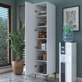 Dulap multifunctional, Hanah Home, JE252, 40x204.2x45 cm, PAL melaminat, Alb