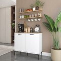 Dulap multifunctional, Hanah Home, JE232, PAL melaminat, Alb/Maro