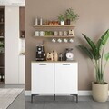 Dulap multifunctional, Hanah Home, JE232, PAL melaminat, Alb/Maro