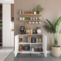 Dulap multifunctional, Hanah Home, JE232, PAL melaminat, Alb/Maro