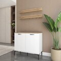 Dulap multifunctional, Hanah Home, JE232, PAL melaminat, Alb/Maro