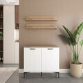 Dulap multifunctional, Hanah Home, JE232, PAL melaminat, Alb/Maro