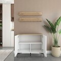Dulap multifunctional, Hanah Home, JE232, PAL melaminat, Alb/Maro