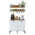 Dulap multifunctional, Hanah Home, JE232, PAL melaminat, Alb/Maro
