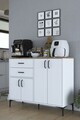 Dulap multifunctional, Hanah Home, JE210, 120x98.6x45 cm, PAL melaminat, Alb/Maro