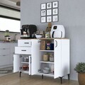 Dulap multifunctional, Hanah Home, JE210, 120x98.6x45 cm, PAL melaminat, Alb/Maro