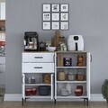 Dulap multifunctional, Hanah Home, JE210, 120x98.6x45 cm, PAL melaminat, Alb/Maro