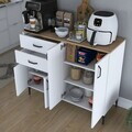 Dulap multifunctional, Hanah Home, JE210, 120x98.6x45 cm, PAL melaminat, Alb/Maro
