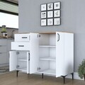Dulap multifunctional, Hanah Home, JE210, 120x98.6x45 cm, PAL melaminat, Alb/Maro