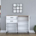 Dulap multifunctional, Hanah Home, JE210, 120x98.6x45 cm, PAL melaminat, Alb/Maro