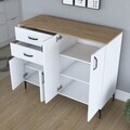 Dulap multifunctional, Hanah Home, JE210, 120x98.6x45 cm, PAL melaminat, Alb/Maro