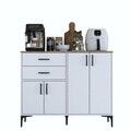 Dulap multifunctional, Hanah Home, JE210, 120x98.6x45 cm, PAL melaminat, Alb/Maro