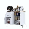 Dulap multifunctional, Hanah Home, JE210, 120x98.6x45 cm, PAL melaminat, Alb/Maro