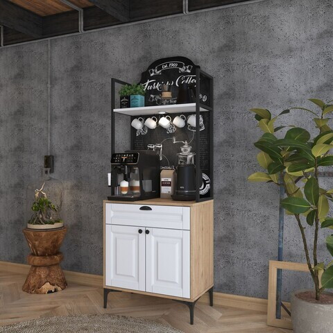 Dulap multifunctional, Hanah Home, JE158, 70x184.6x40 cm, PAL melaminat, Nuc/Alb