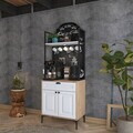 Dulap multifunctional, Hanah Home, JE158, 70x184.6x40 cm, PAL melaminat, Nuc/Alb