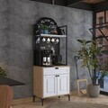 Dulap multifunctional, Hanah Home, JE158, 70x184.6x40 cm, PAL melaminat, Nuc/Alb