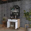 Dulap multifunctional, Hanah Home, JE158, 70x184.6x40 cm, PAL melaminat, Nuc/Alb