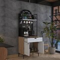 Dulap multifunctional, Hanah Home, JE158, 70x184.6x40 cm, PAL melaminat, Nuc/Alb