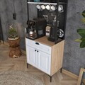 Dulap multifunctional, Hanah Home, JE158, 70x184.6x40 cm, PAL melaminat, Nuc/Alb