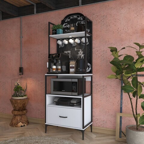 Dulap multifunctional, Hanah Home, JE155, 70x205x40 cm, PAL melaminat, Alb
