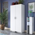 Dulap multifunctional, Hanah Home, JE103, 90x180x42 cm, PAL melaminat, Alb