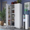 Dulap multifunctional, Hanah Home, JE103, 90x180x42 cm, PAL melaminat, Alb