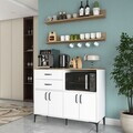 Dulap multifunctional, Hanah Home, JE235, PAL melaminat, Alb/Maro