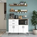 Dulap multifunctional, Hanah Home, JE235, PAL melaminat, Alb/Maro