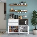Dulap multifunctional, Hanah Home, JE235, PAL melaminat, Alb/Maro