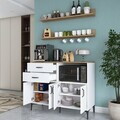 Dulap multifunctional, Hanah Home, JE235, PAL melaminat, Alb/Maro
