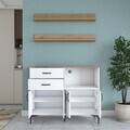 Dulap multifunctional, Hanah Home, JE235, PAL melaminat, Alb/Maro