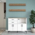 Dulap multifunctional, Hanah Home, JE235, PAL melaminat, Alb/Maro