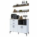 Dulap multifunctional, Hanah Home, JE235, PAL melaminat, Alb/Maro