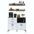 Dulap multifunctional, Hanah Home, JE235, PAL melaminat, Alb/Maro