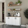 Dulap multifunctional, Hanah Home, JE234, PAL melaminat, Alb/Maro