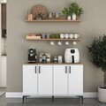 Dulap multifunctional, Hanah Home, JE234, PAL melaminat, Alb/Maro