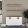 Dulap multifunctional, Hanah Home, JE234, PAL melaminat, Alb/Maro