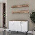 Dulap multifunctional, Hanah Home, JE234, PAL melaminat, Alb/Maro