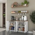 Dulap multifunctional, Hanah Home, JE234, PAL melaminat, Alb/Maro
