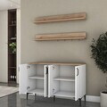 Dulap multifunctional, Hanah Home, JE234, PAL melaminat, Alb/Maro